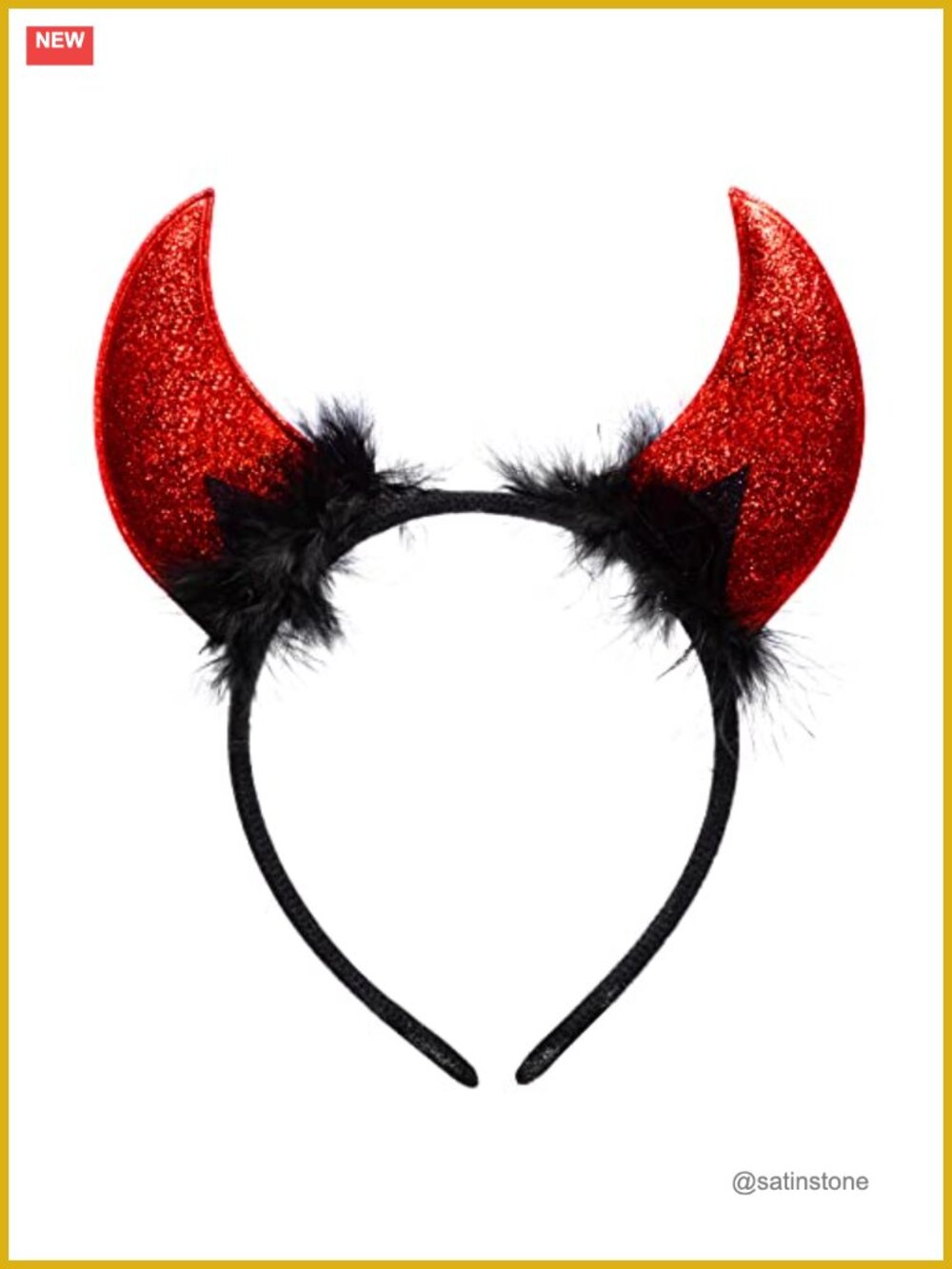Devil Horns Headband Glitter Costume Accessory for Halloween Cosplay Party